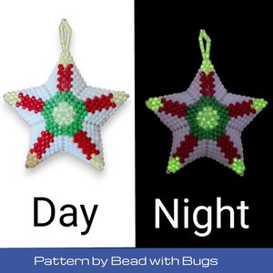 3D Peyote Mini Star Bead Pattern , CHRISTMAS CANDLES STAR, Charming Decor for Home & Holidays