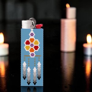 Peyote Stitch Beaded Lighter Cover, DREAM CATCHER by Bead with Bugs