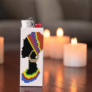 Peyote Stitch Beaded Lighter Cover, TRIBAL BEAUTY by Bead with Bugs