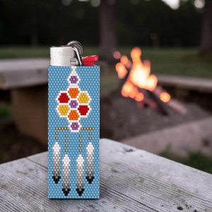 Peyote Stitch Beaded Lighter Cover, DREAM CATCHER by Bead with Bugs