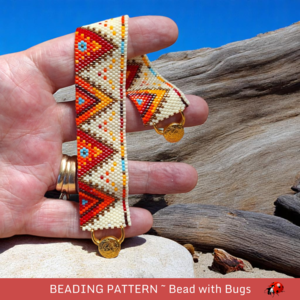 FIRE AND ICE: A Peyote Stitch Beaded Bracelet Pattern by Bead with Bugs