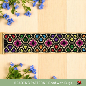 STAINED GLASS: A Peyote Stitch Beaded Bracelet Pattern by Bead with Bugs