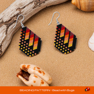 Brick Stitch Beaded Earrings Pattern by Bead with Bugs, Spicy Hot, geometric earrings, PDF
