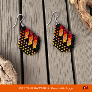 Brick Stitch Beaded Earrings Pattern by Bead with Bugs, Spicy Hot, geometric earrings, PDF
