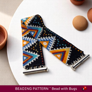 WIND AND WATER: A Peyote Stitch Beaded Bracelet Pattern by Bead with Bugs
