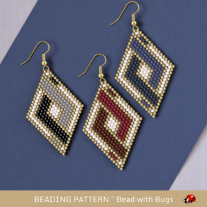 WOVEN SERIES:  Brick Stitch Beaded Earrings Pattern by Bead with Bugs