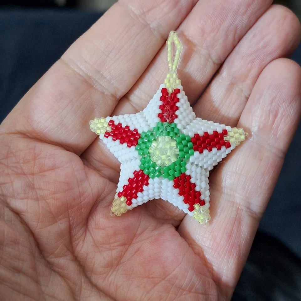 3D Peyote Mini Star Bead Pattern , CHRISTMAS CANDLES STAR, Charming Decor for Home & Holidays