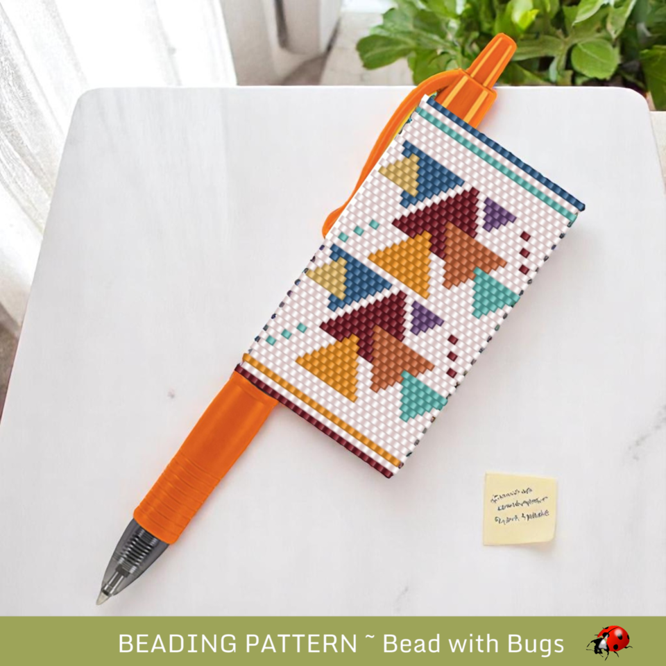 ALL THE ANGLES:  Peyote Stitch Beaded Pen Wrap by Bead with Bugs