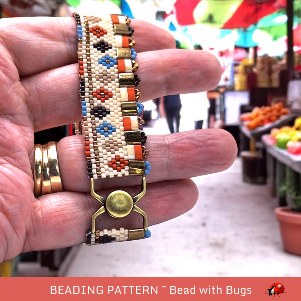 AUTUMN FAIR: A Peyote Stitch Beaded Bracelet Pattern by Bead with Bugs
