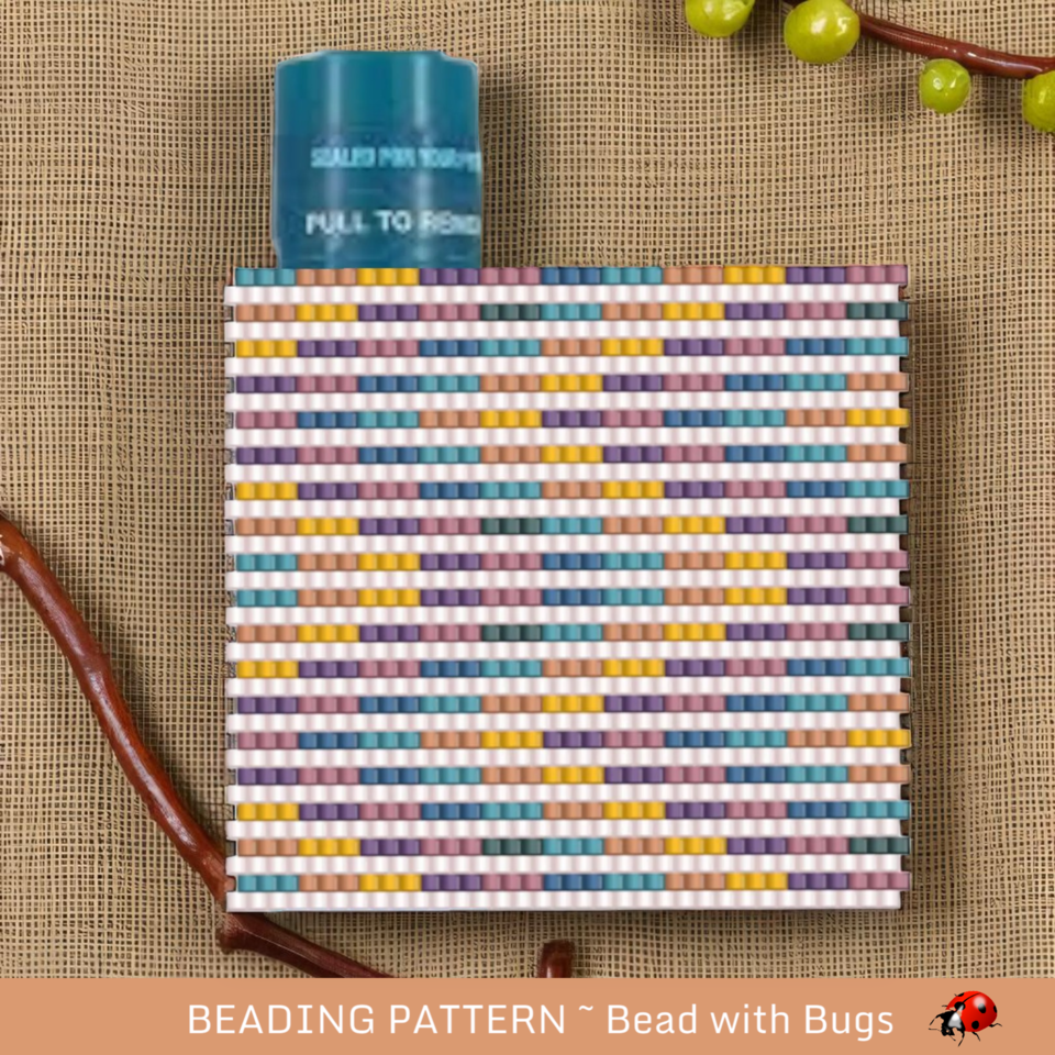 BATIK STRIPES:  Beaded Lip Balm Cover by Bead with Bugs