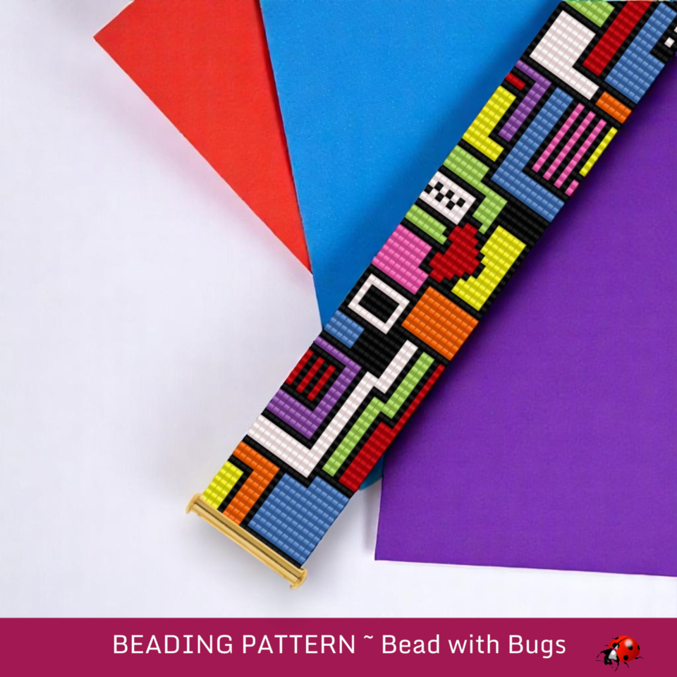 CIRCUS TENT:  A Loom Beaded Bracelet Pattern by Bead with Bugs
