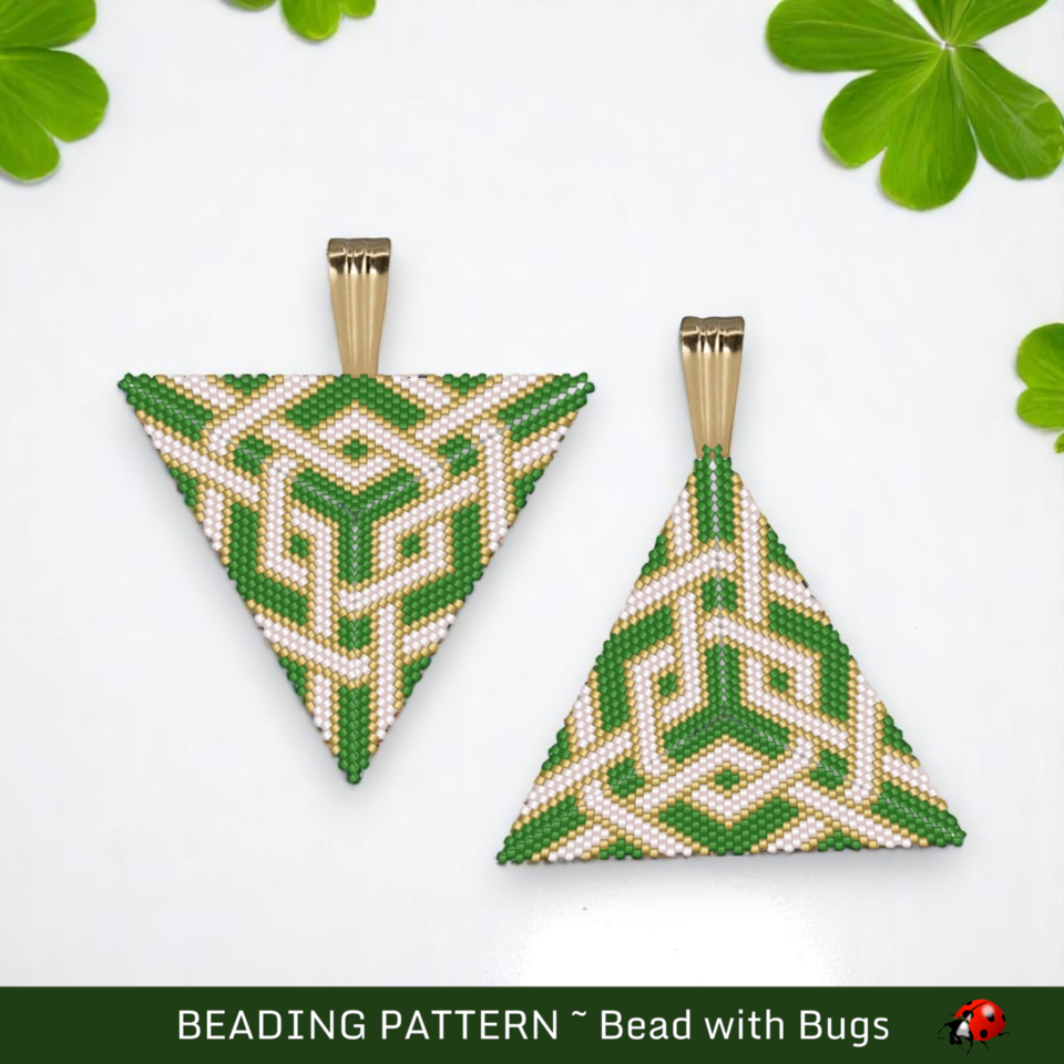 CELTIC KNOT: 3D Beaded Peyote Pendant Pattern by Bead with Bugs