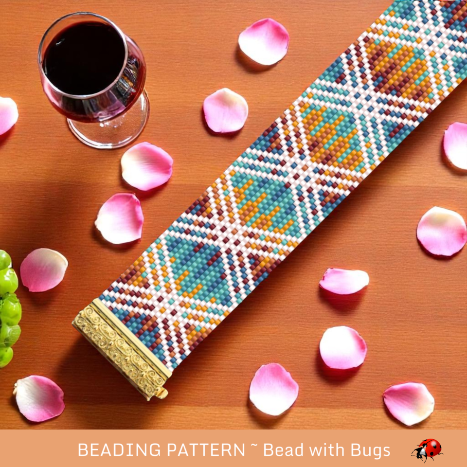 CROSS ROADS: A Peyote Stitch Beaded Bracelet Pattern by Bead with Bugs