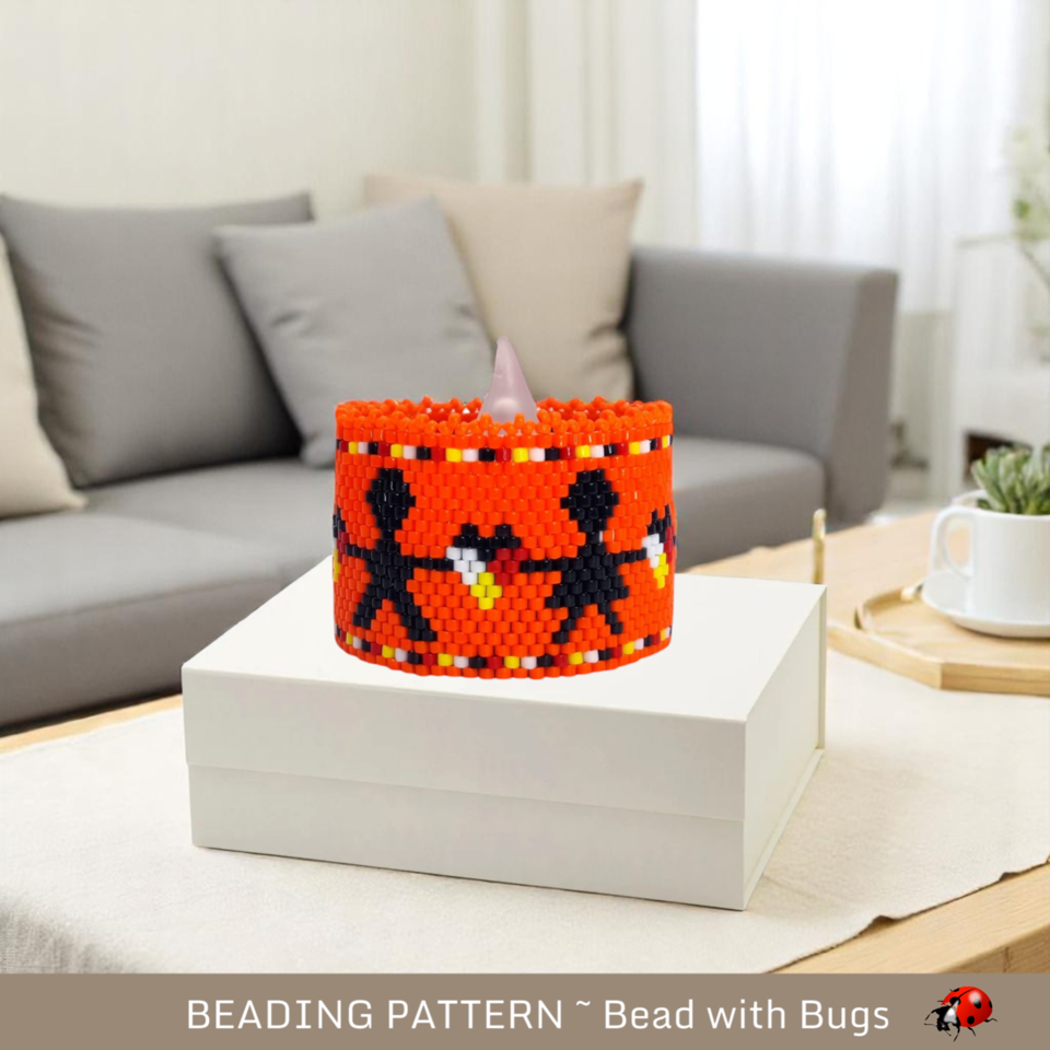 EVERY CHILD MATTERS: Peyote Stitch Beaded Tea Light Cover Pattern by Bead with Bugs