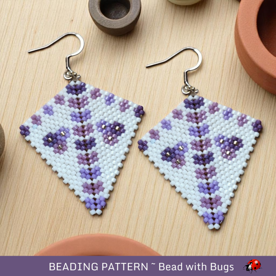 LILAC GARDEN: Peyote Stitch Beading Pattern by Bead with Bugs