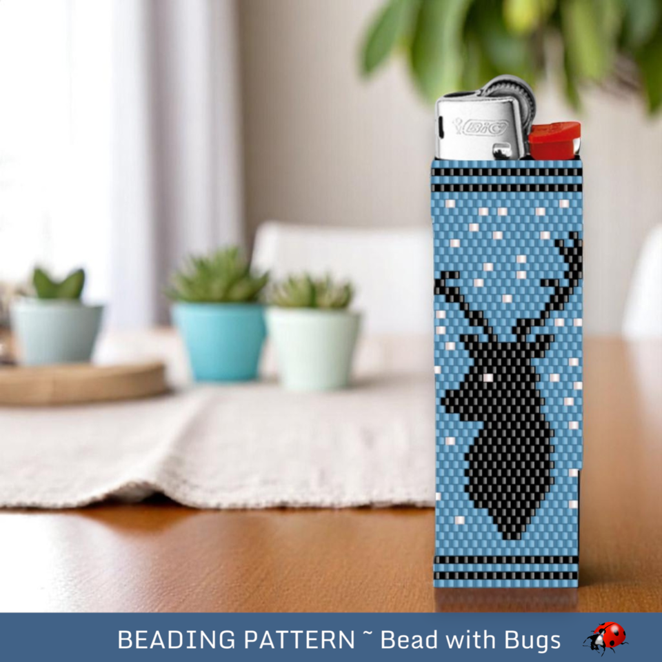 MAJESTY:  Peyote Stitch Beaded Lighter Cover by Bead with Bugs