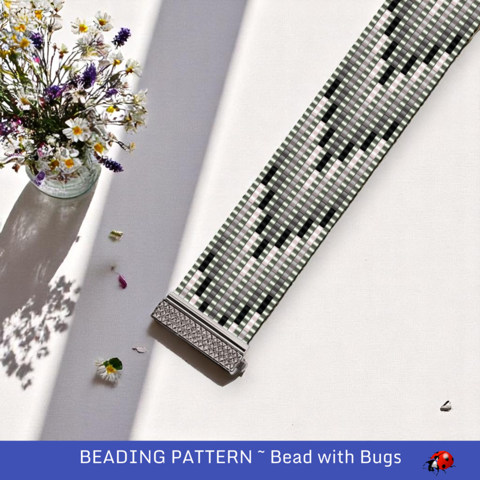 SHIFTING SHADOWS:  A Loom Beaded Bracelet Pattern by Bead with Bugs