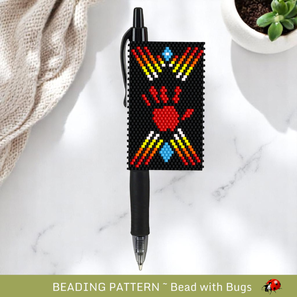 SILENCED: Peyote Stitch Beaded Pen Wrap by Bead with Bugs
