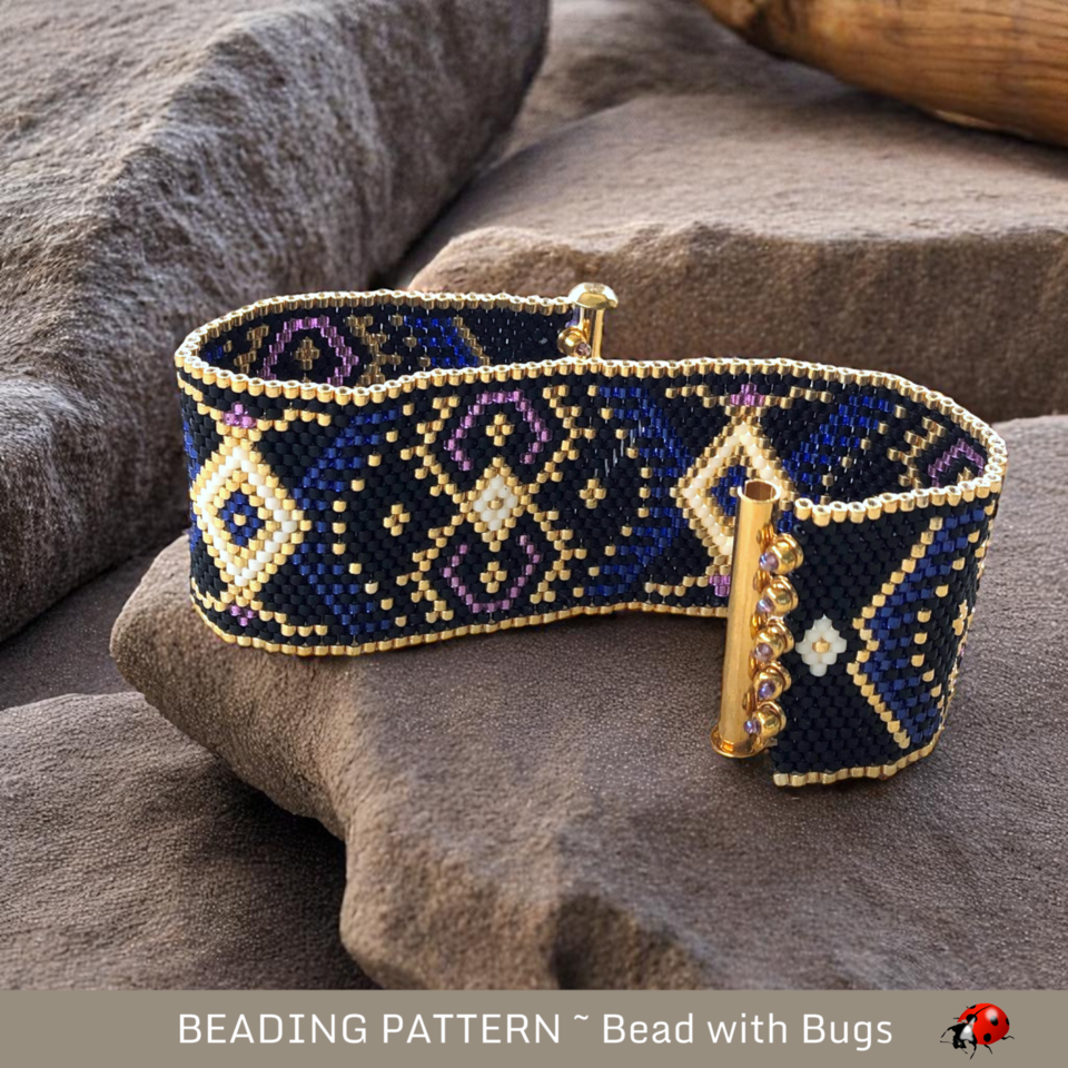 ZELDA: A Peyote Stitch Beaded Bracelet Pattern by Bead with Bugs