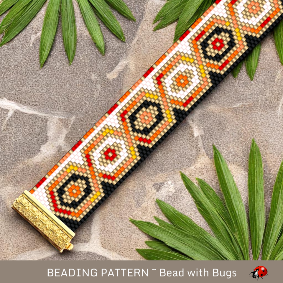 ALL WHO WANDER: A Peyote Stitch Beaded Bracelet Pattern by Bead with Bugs