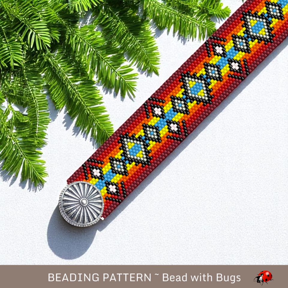 DANCING WATER: A Peyote Stitch Beaded Bracelet Pattern by Bead with Bugs