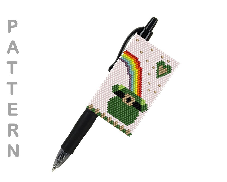POT OF GOLD:  Peyote Stitch Beaded Pen Wrap by Bead with Bugs