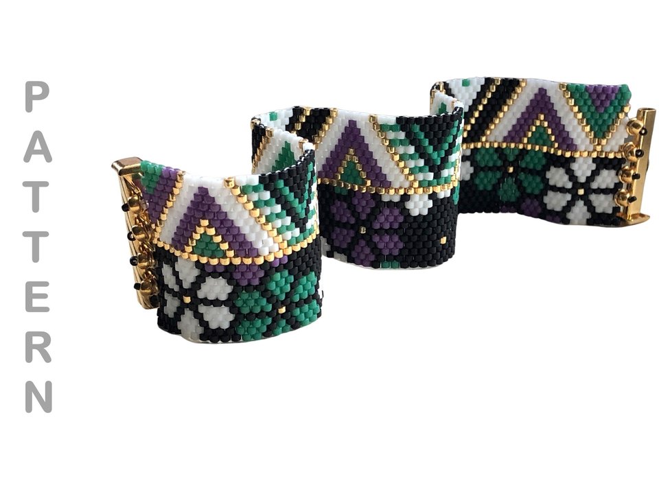 CRAZY ABSTRACT:  A Peyote Stitch Beaded Bracelet Pattern by Bead with Bugs