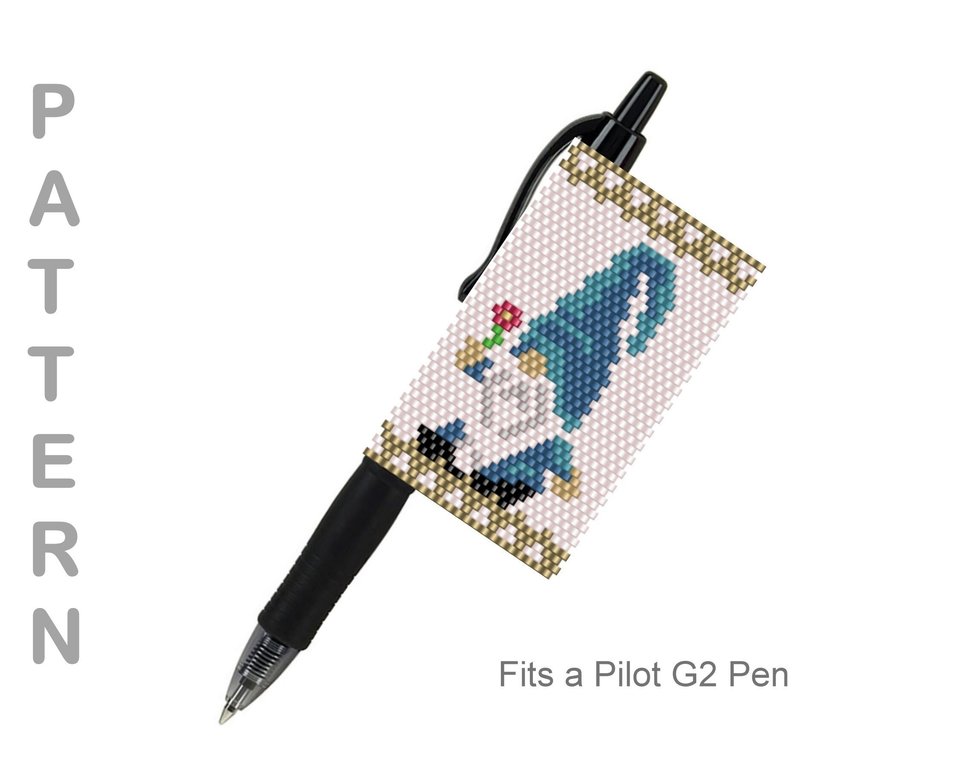 FLOWER GNOME: Peyote Stitch Beaded Pen Wrap by Bead with Bugs
