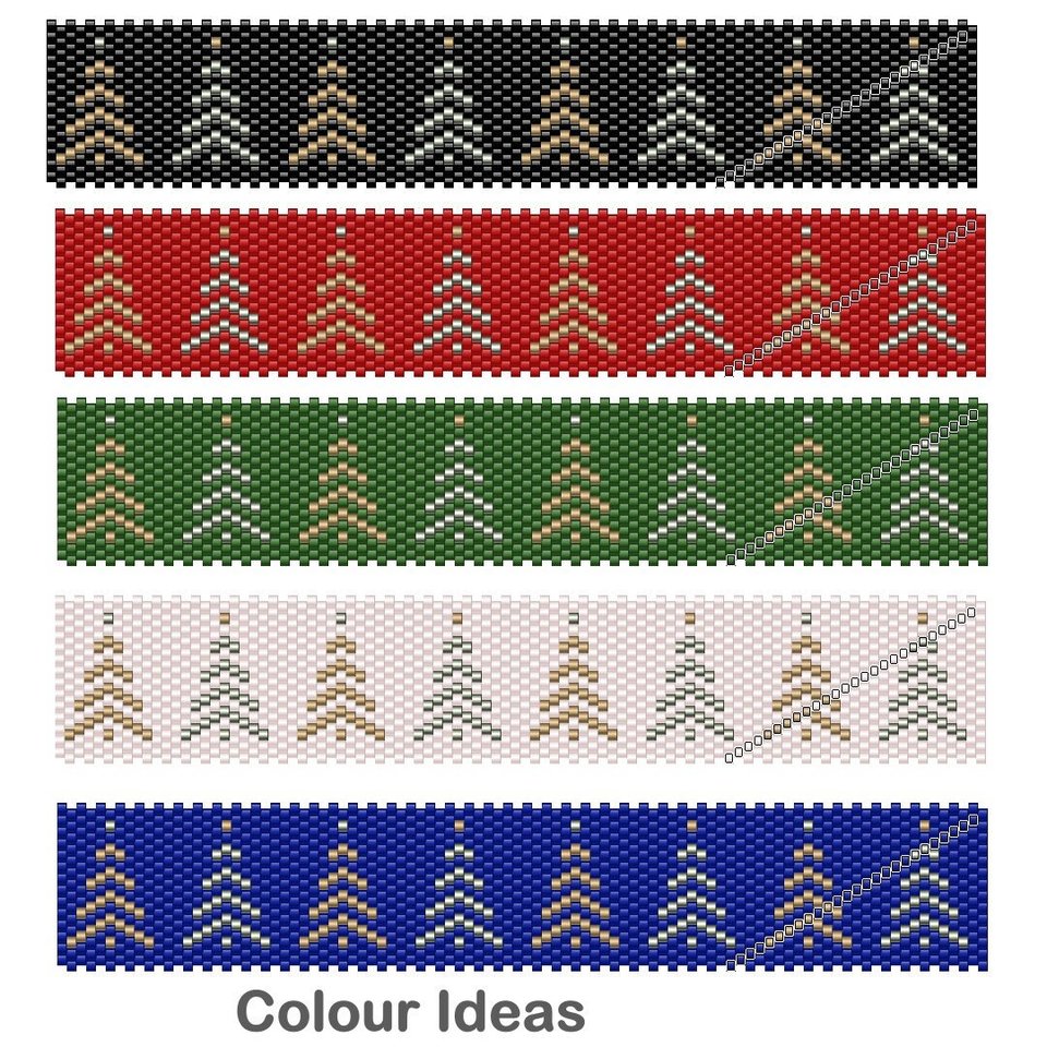 WINTER TREES:  Beaded Napkin Ring Pattern by Bead with Bugs