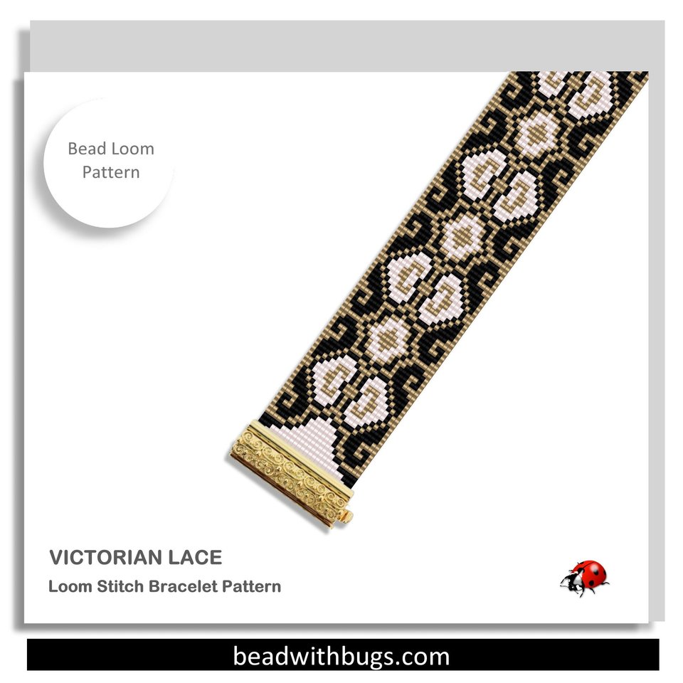 Loom Beaded Bracelet Pattern by Bead with Bugs, VICTORIAN LACE, PDF