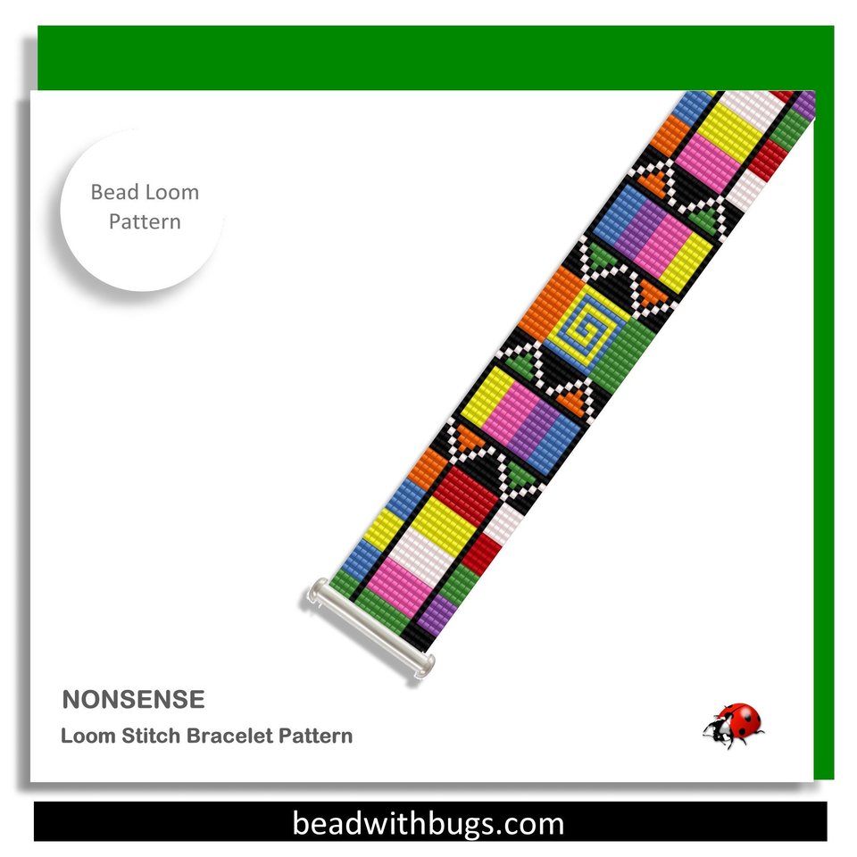 Loom Beaded Bracelet Pattern by Bead with Bugs, NONSENSE, PDF