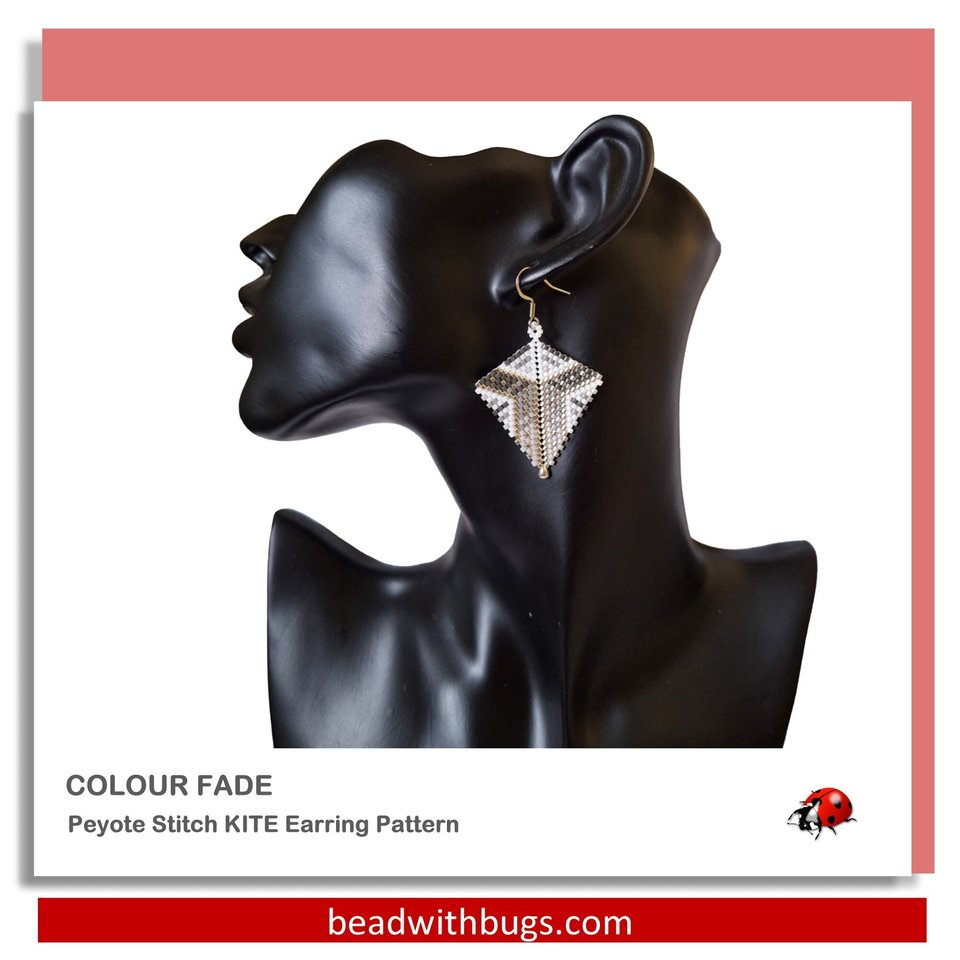 COLOUR FADE: Peyote Stitch Earring Pattern by Bead with Bugs
