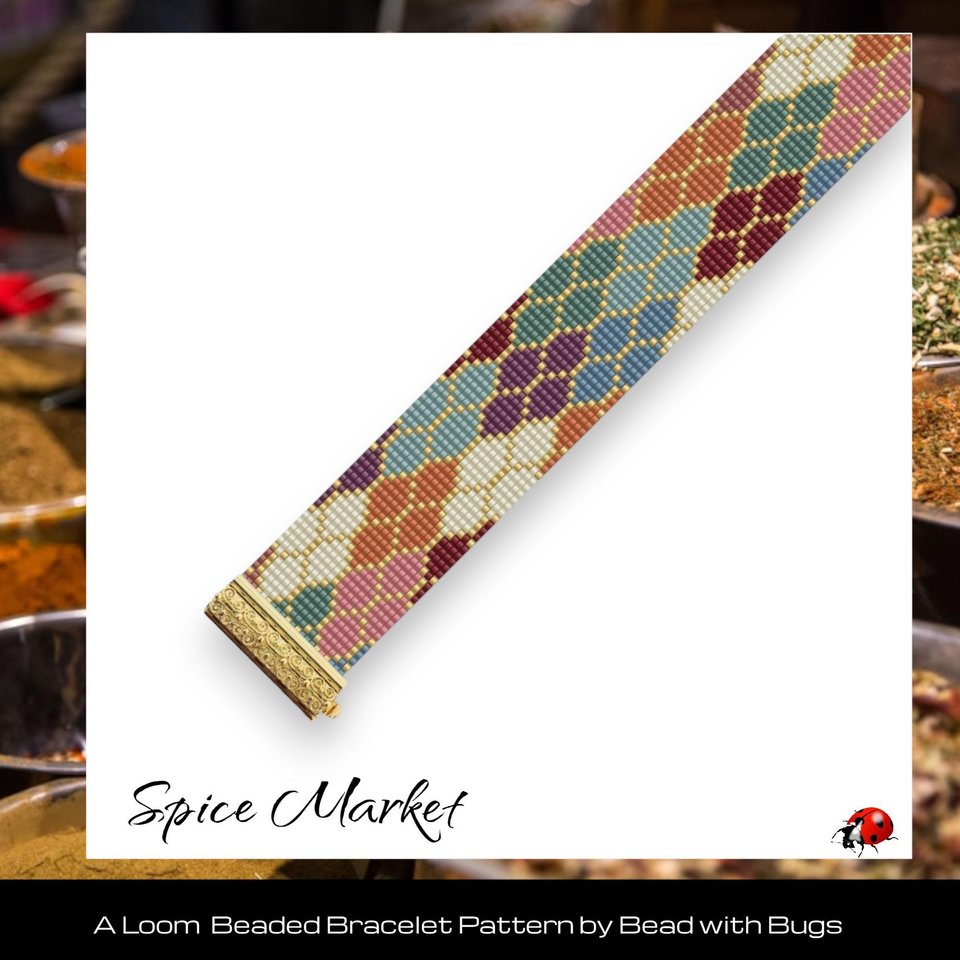 Loom Beaded Bracelet Pattern by Bead with Bugs, SPICE MARKET, PDF