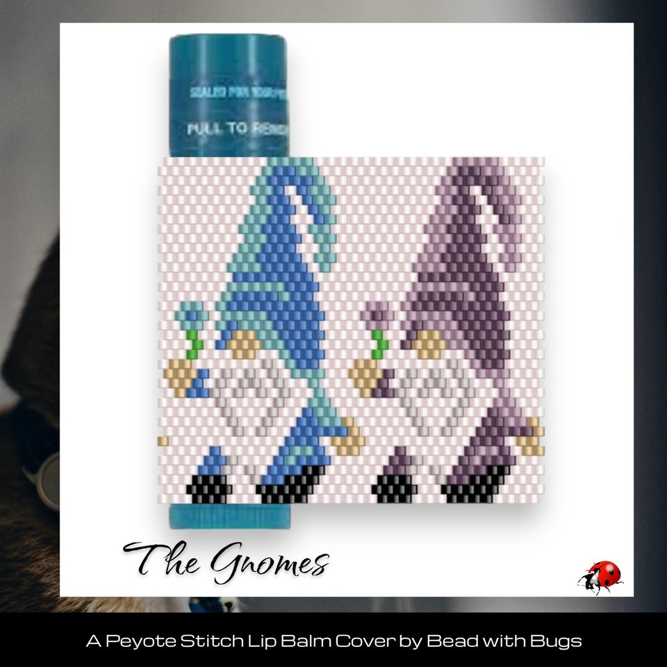 Beaded Lip Balm Cover Pattern: Gnome Design (PDF Pattern