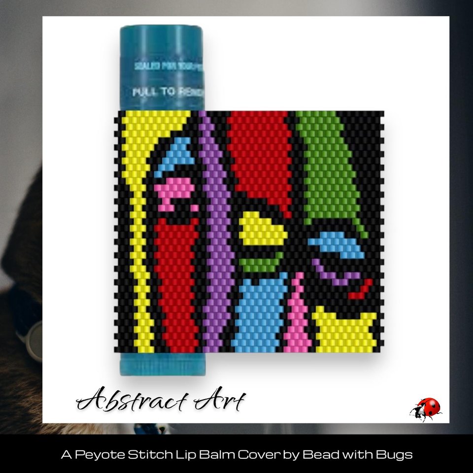 Beaded Lip Balm Cover Pattern, Abstract Art (PDF)