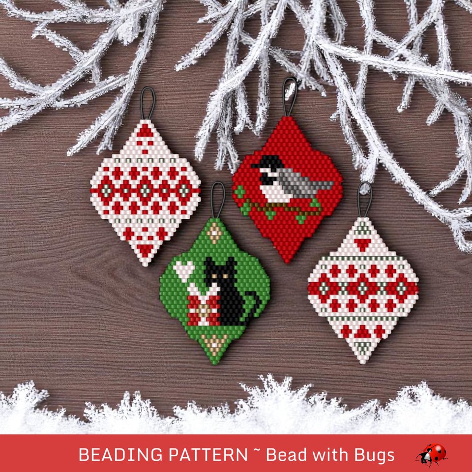Beaded Ornament Pattern | Brick Stitch Design for Holiday Crafts, CLASSICS