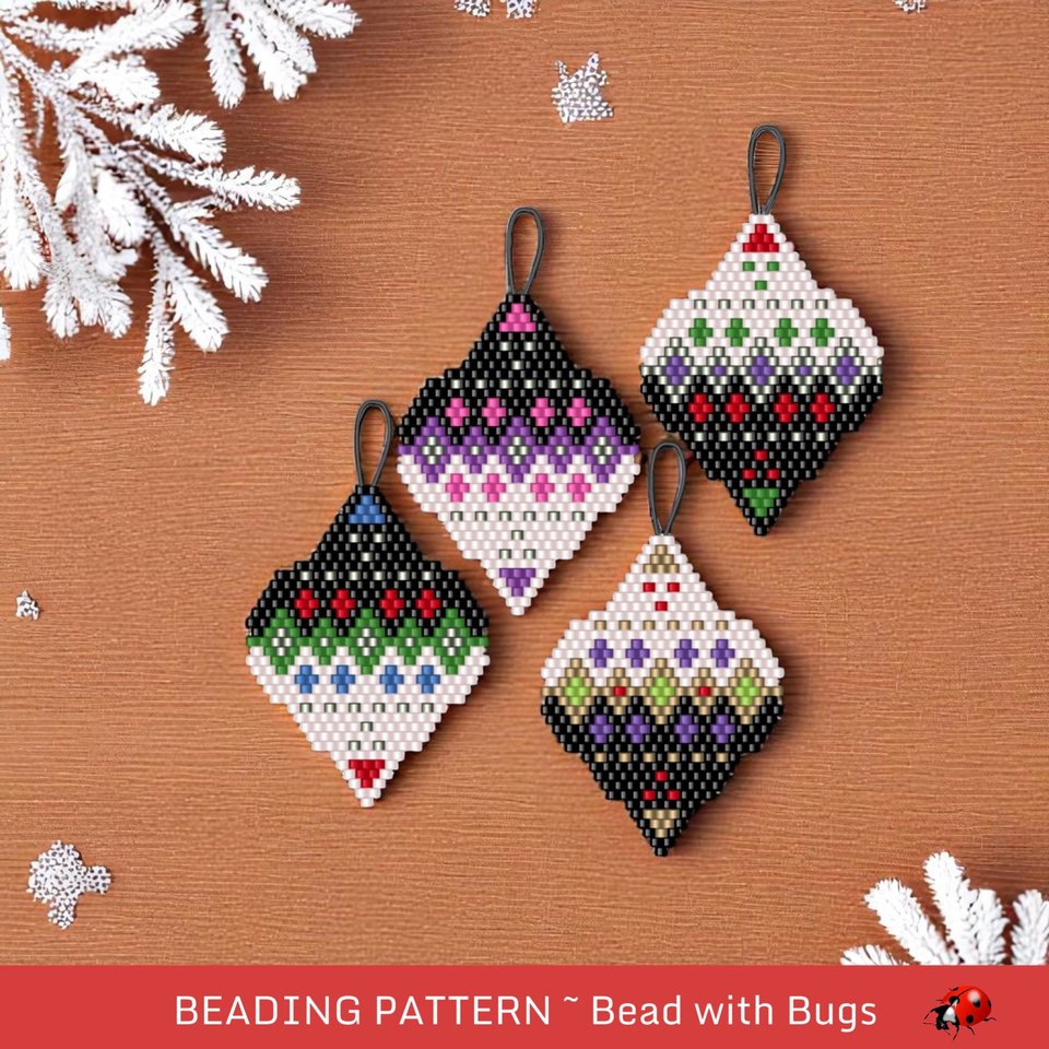 Beaded Ornament Pattern | Brick Stitch Design for Holiday Crafts, CLASSICS