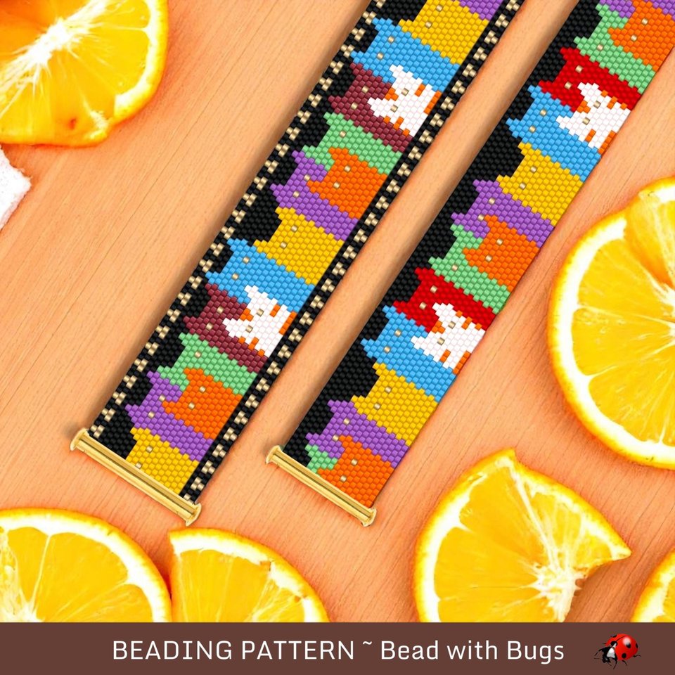 Peyote Stitch Beaded Bracelet Pattern (PDF), HAPPY CATS