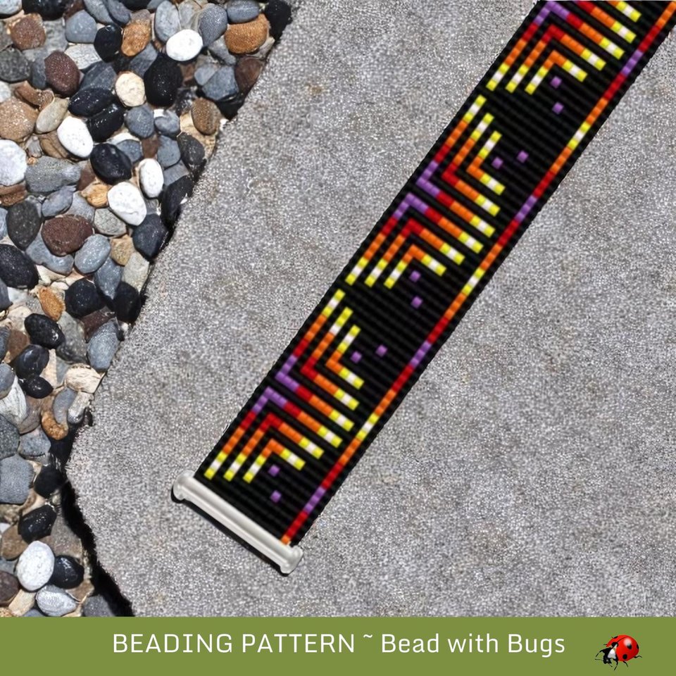 Loom Beaded Bracelet Pattern by Bead with Bugs, STARBURST, PDF