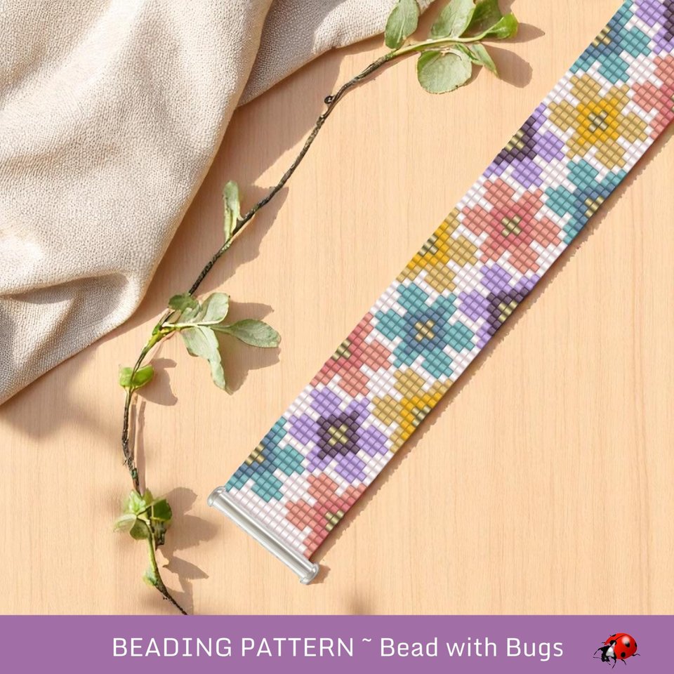 Loom Beaded Bracelet Pattern by Bead with Bugs, FIRST BOOMS, PDF