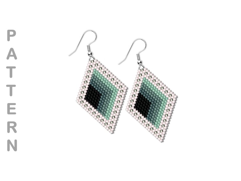 THE ABYSS, Peyote Stitch Beaded Bracelet and Earrings Pattern Set, PDF