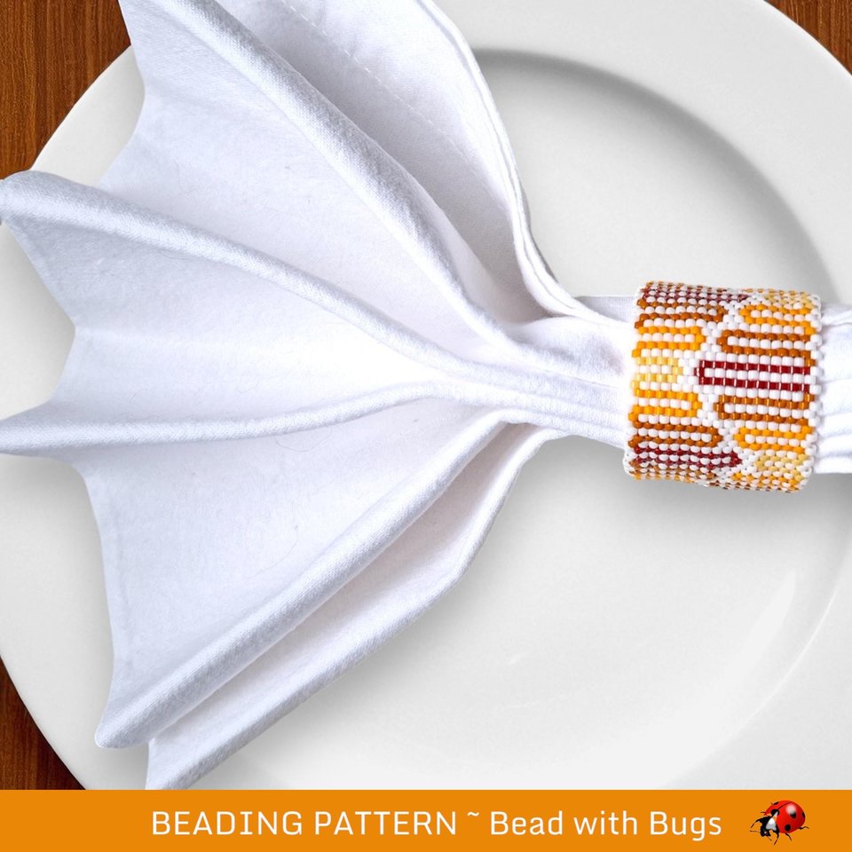Beaded Napkin Ring Pattern, Tubular Peyote Stitch (PDF)