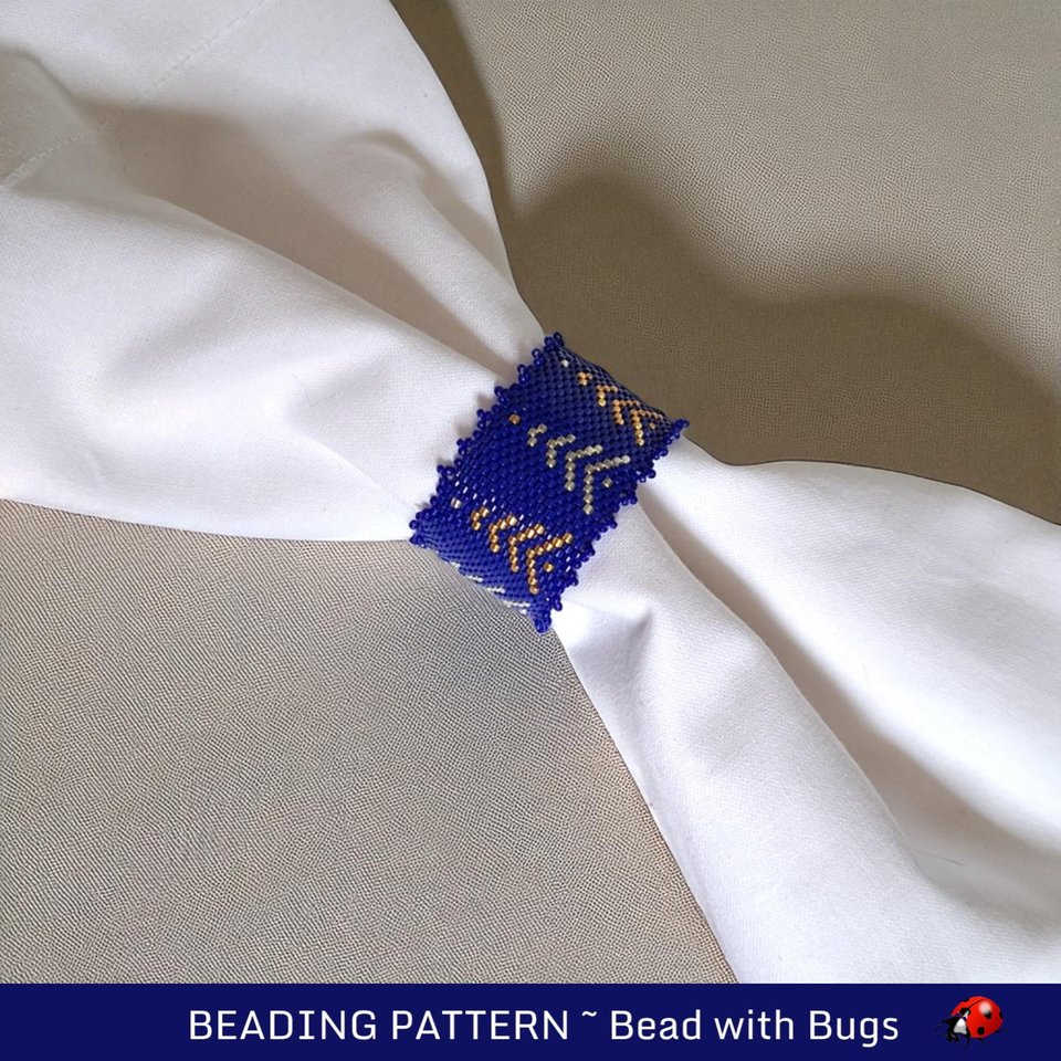 Winter Trees Beaded Napkin Ring Pattern, Tubular Peyote Stitch (PDF Pattern)