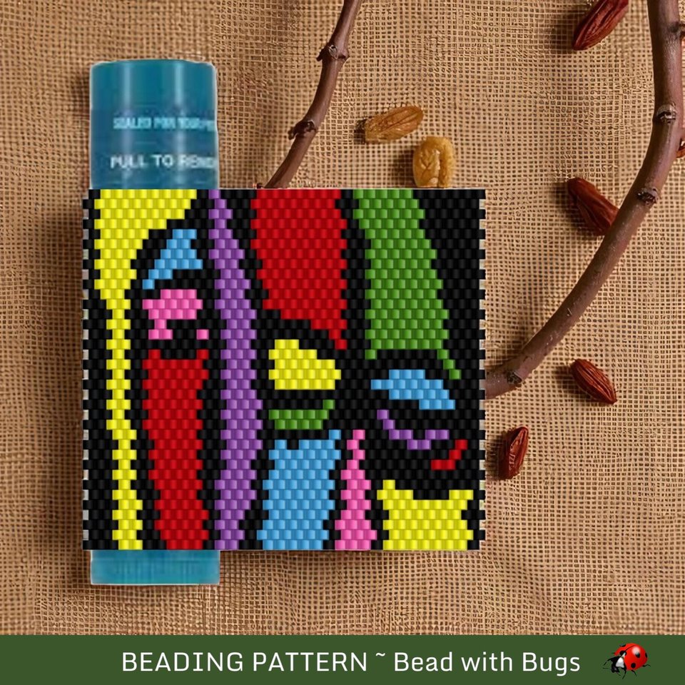 Beaded Lip Balm Cover Pattern, Abstract Art (PDF)