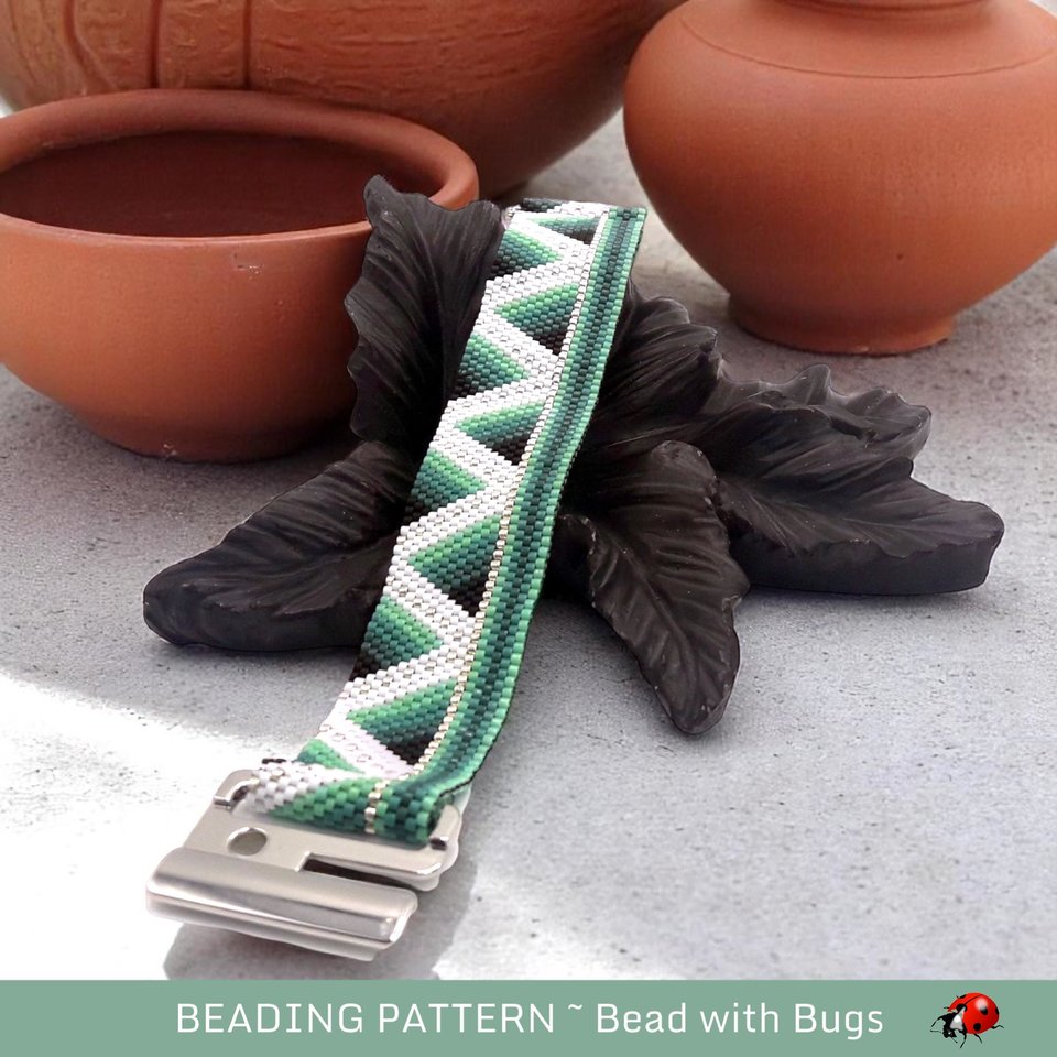 THE ABYSS, Peyote Stitch Beaded Bracelet and Earrings Pattern Set, PDF