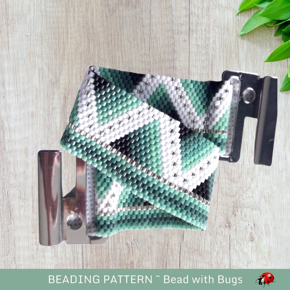 THE ABYSS, Peyote Stitch Beaded Bracelet and Earrings Pattern Set, PDF