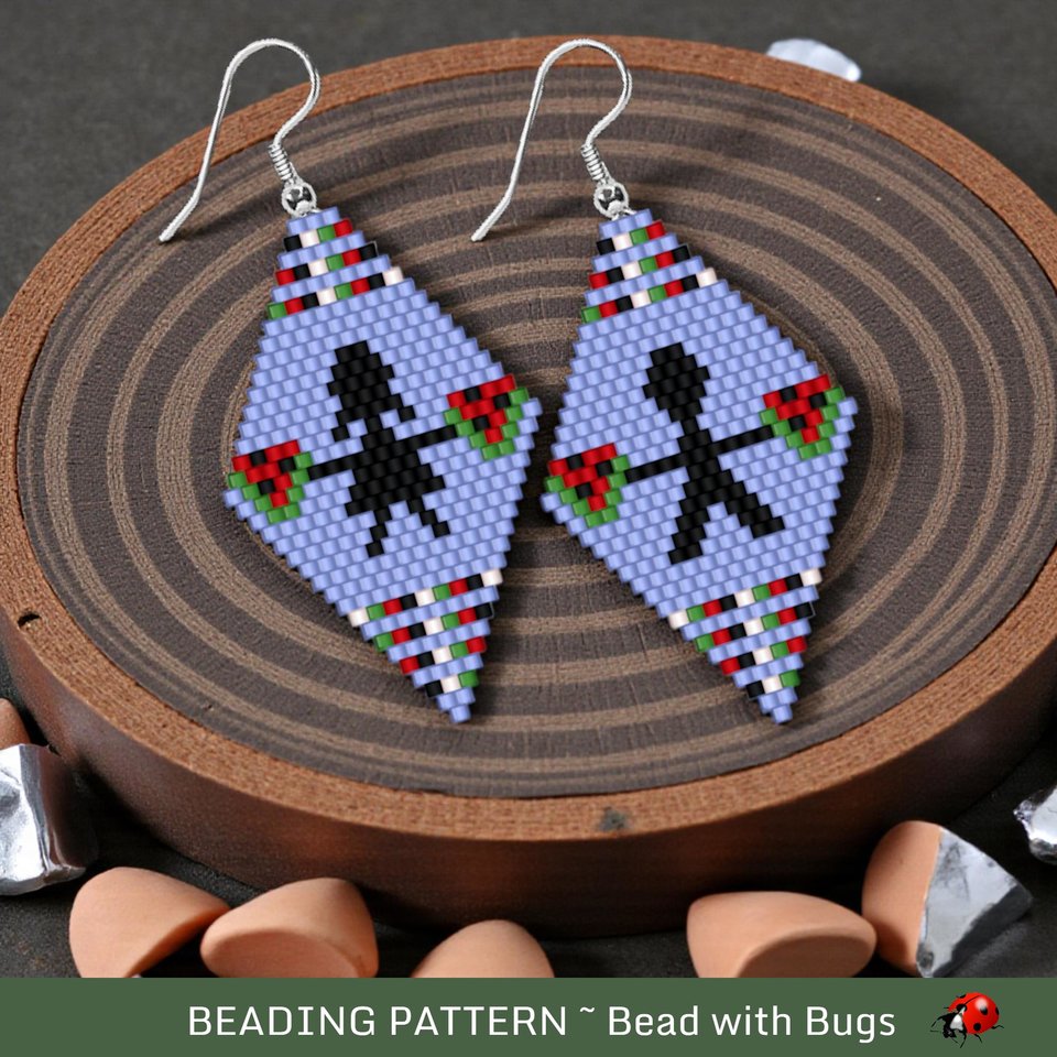 FOR THE CHILDREN-Palestine Brick Stitch beaded earring pattern.