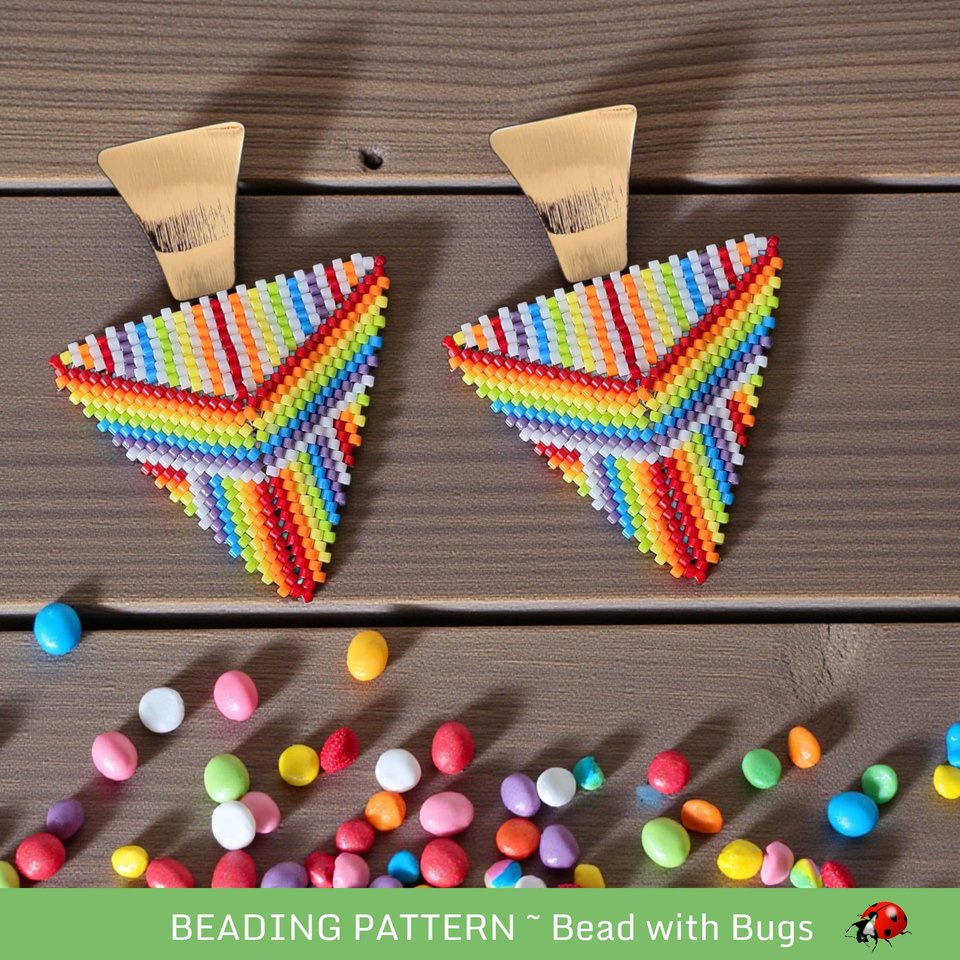 Rainbow Abstract : 3D Peyote Stitch Beading Pattern by Bead with Bugs