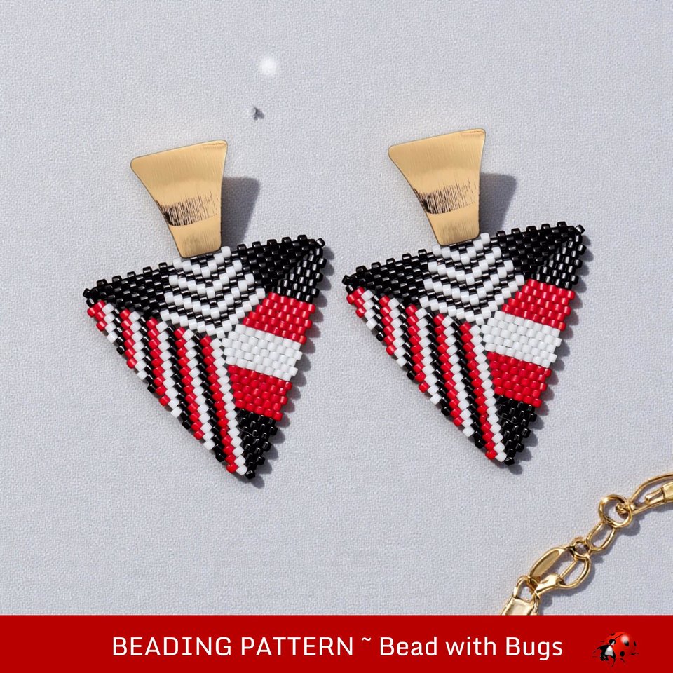 RED & BLACK 2: 3D Peyote Stitch Beading Pattern by Bead with Bugs