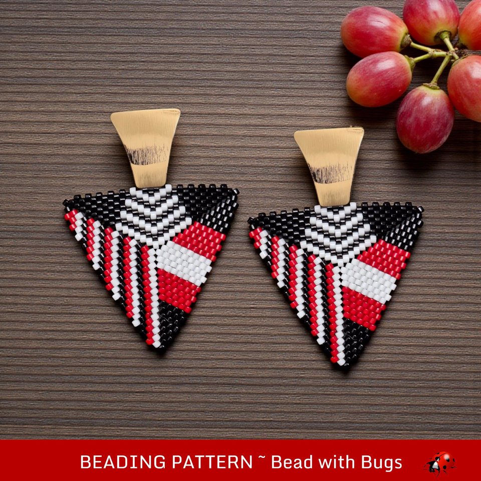 RED & BLACK 2: 3D Peyote Stitch Beading Pattern by Bead with Bugs